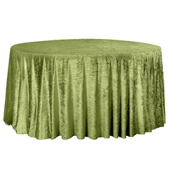 Velvet 120' Round Tablecloth - Dark Sage Green