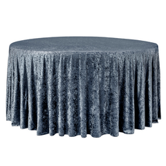 Velvet 120' Round Tablecloth - Dark Slate Blue