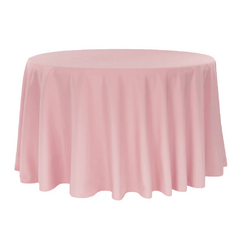 Premium Polyester 132' Round Tablecloth - Dusty Rose/Mauve