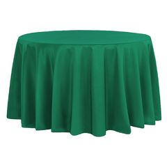 Premium Polyester 132' Round Tablecloth - Emerald Green