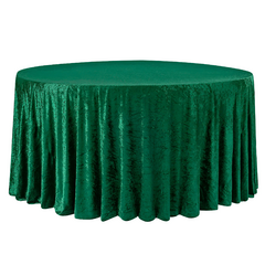 Velvet 120' Round Tablecloth - Emerald Green