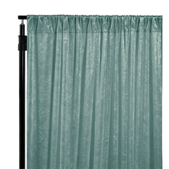Velvet 12ft H x 52' W Drape/Backdrop Curtain Panel - Eucalyptus