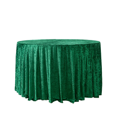 Velvet 120' Round Tablecloth - Forest Green