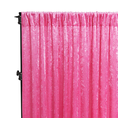 Velvet 12ft H x 52' W Drape/Backdrop Curtain Panel - Fuchsia