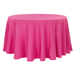 Premium Polyester 132' Round Tablecloth - Fuchsia