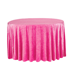 Velvet 132' Round Tablecloth - Fuchsia 