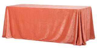 Velvet 90" x 156" Rectangular Tablecloth - Coral
