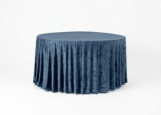 Velvet 132" Round Tablecloth - Steele Blue