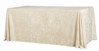 Velvet 90" x 132" Rectangular Tablecloth - Ivory