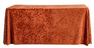 Velvet 90" x 132" Rectangular Tablecloth - Rust
