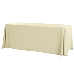 90'x156' Rectangular Premium Polyester Tablecloth (Square Corners) - Ivory
