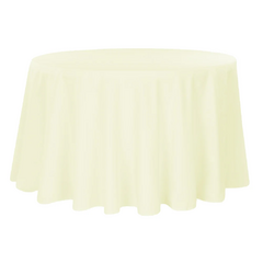 Premium Polyester 132' Round Tablecloth - Ivory