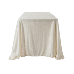 Velvet 90'x132' Rectangular Tablecloth - Ivory