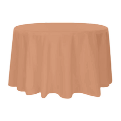 Premium Polyester 132' Round Tablecloth - Latte Rose