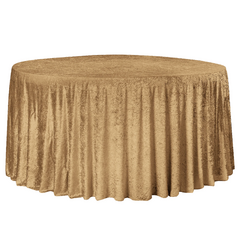 Velvet 120' Round Tablecloth - Mocha Brown