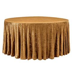 Velvet 120' Round Tablecloth - Mustard Gold