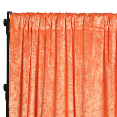 Velvet 12ft H x 52' W Drape/Backdrop Curtain Panel - Orange