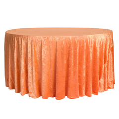 Velvet 120' Round Tablecloth - Orange