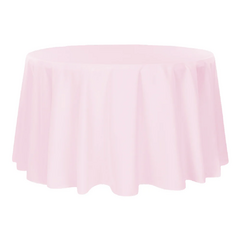 Premium Polyester 132' Round Tablecloth - Pastel Pink