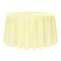 Premium Polyester 132' Round Tablecloth - Pastel Yellow