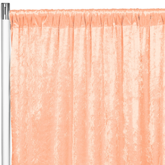Velvet 12ft H x 52' W Drape/Backdrop Curtain Panel - Peach