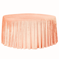 Velvet 120' Round Tablecloth - Peach