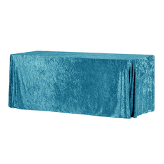 Velvet 90'x132' Rectangular Tablecloth - Peacock Teal