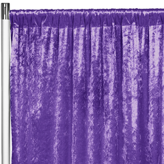 Velvet 12ft H x 52' W Drape/Backdrop Curtain Panel - Purple