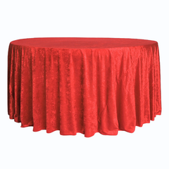 Velvet 120' Round Tablecloth - Red