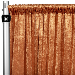 Velvet 12ft H x 52' W Drape/Backdrop Curtain Panel - Rust