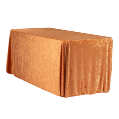 Velvet 90'x132' Rectangular Tablecloth - Rust