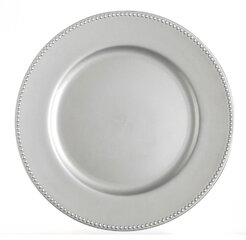 Silver beaded rim charger plate