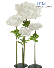 Oversized XXL White Silk Rose 64