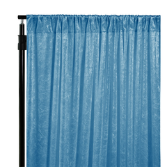 Velvet 12ft H x 52' W Drape/Backdrop Curtain Panel - Steele Blue