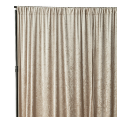 Velvet 12ft H x 52' W Drape/Backdrop Curtain Panel - Taupe