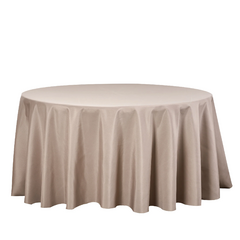 Premium Polyester 132' Round Tablecloth - Taupe