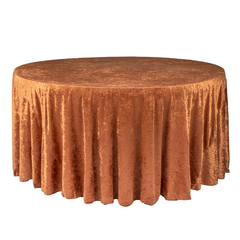Velvet 132' Round Tablecloth - Terracotta