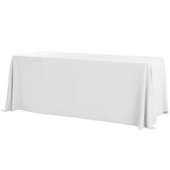 90'x156' Rectangular Premium Polyester Tablecloth (Square Corners) - White