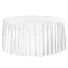 Velvet 120' Round Tablecloth - White