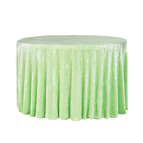 Velvet 120in Round Tablecloth - Mint Green