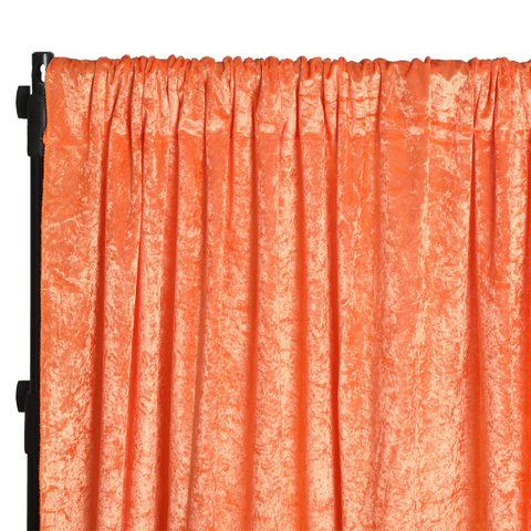Velvet 12ft H x 52in W Drape/Backdrop Curtain Panel - Orange