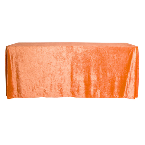 Velvet 90in x 132in Rectangular Tablecloth - Orange