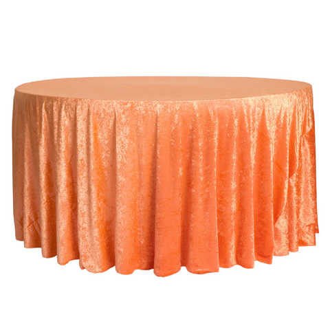 Velvet 120in Round Tablecloth - Orange