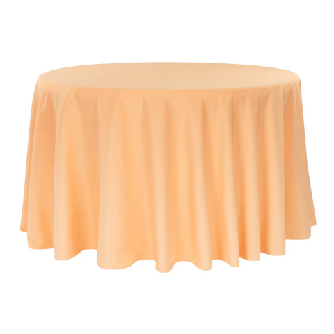 Premium Polyester 120in Round Tablecloth - Peach