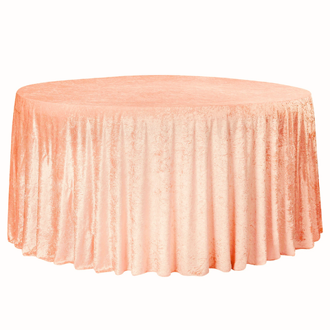 Velvet 132in Round Tablecloth - Peach