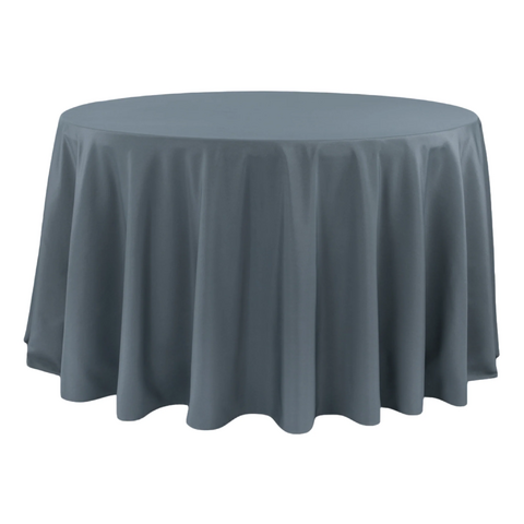Premium Polyester 120in Round Tablecloth - Pewter