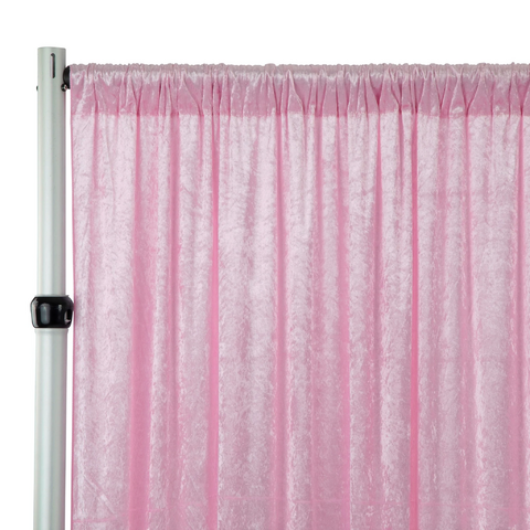 Velvet 12ft H x 52in W Drape/Backdrop Curtain Panel - Pink