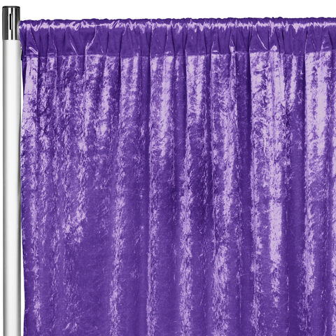 Velvet 12ft H x 52in W Drape/Backdrop Curtain Panel - Purple