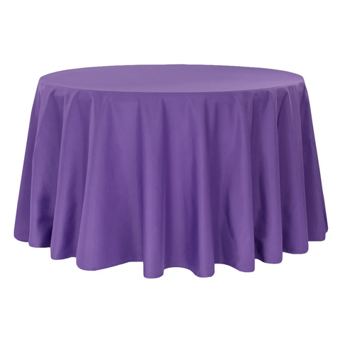 Premium Polyester 120in Round Tablecloth - Purple