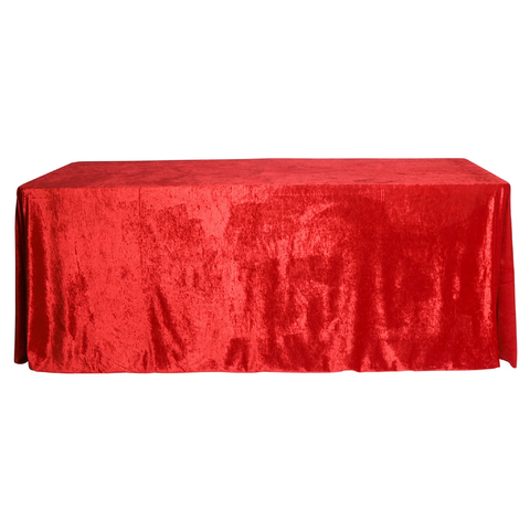 Velvet 90in x 132in Rectangular Tablecloth - Red